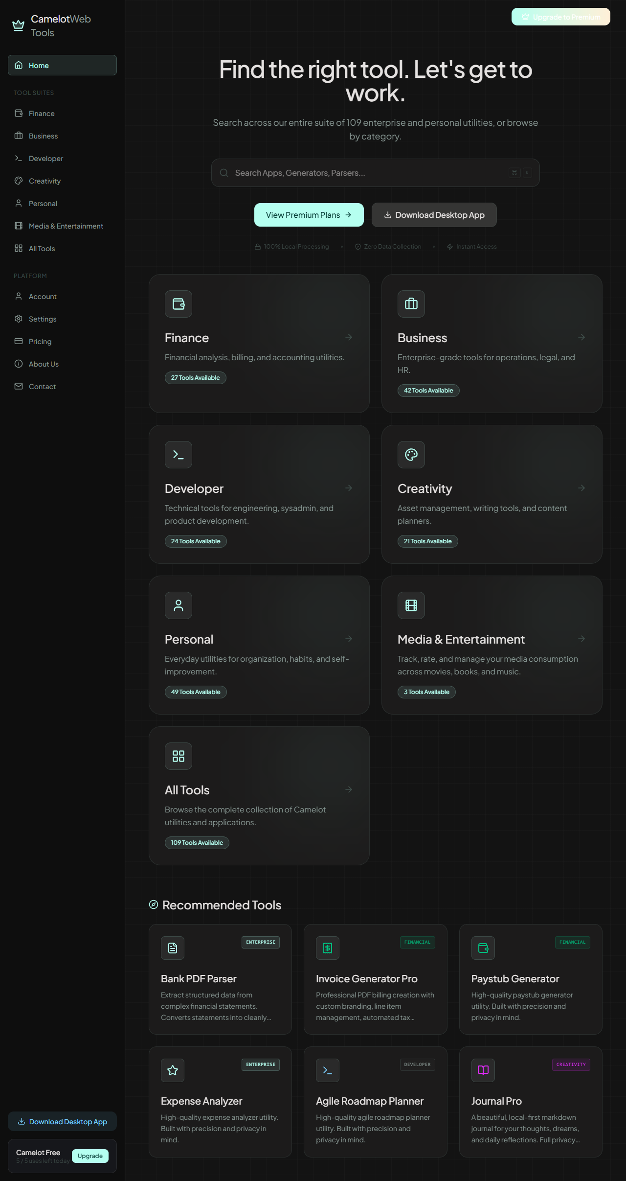 Camelot Web Tools Flagship